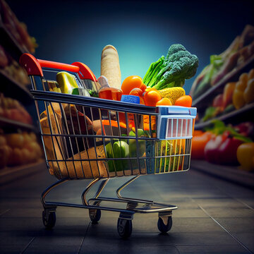 Shopping cart at the market