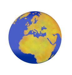 Illustration of the planet earth isolated on a white background. 

