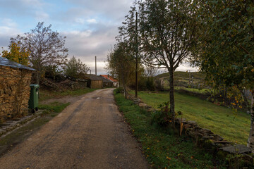 Fototapeta na wymiar Via de la Plata of Camino de Santiago as it passes through Vilariño de Conso, Ourense province, Galicia, Spain