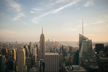 Naklejka na ściany i meble Foto de la ciudad de nueva york con vista a manhattan