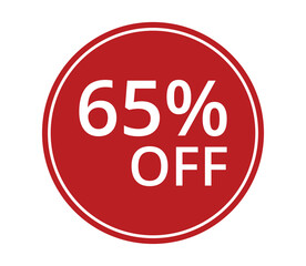 65% of discount. Discount price. Special offer discount.The concept of the social network.Vector illustration.