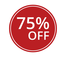 75% of discount. Discount price. Special offer discount.The concept of the social network.Vector illustration.