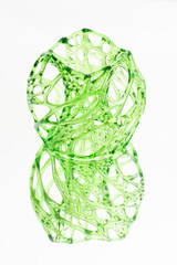 Artistic vase printed on 3D printers using SLA technology. Isolated on white background. Vertical photo