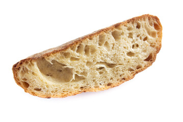Slice of loaf bread isolated on a white background