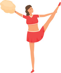 Stretch cheerleader icon cartoon vector. Pom cheer girl. Woman team