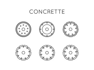 Diamond disc vector icon. Angle grinder disc for concrete