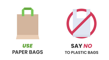 Use paper bag and say no to plastic bags, International plastic bag free day related