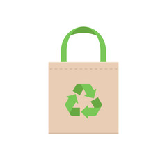 Cloth bag with recycle sign, International plastic bag free day related