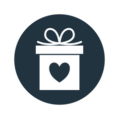 Gift box icon in the circle.