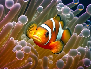 Clownfish in sea anemone