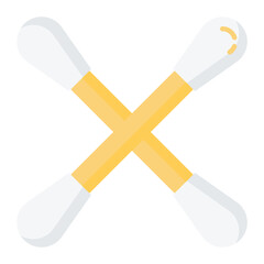 Ear Sticks Flat Icon