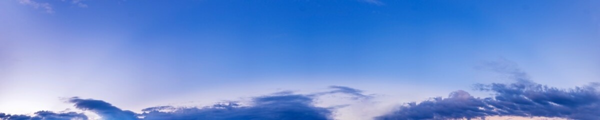Fototapeta premium Dramatic panorama sky with cloud on sunrise and sunset time. Panoramic image.