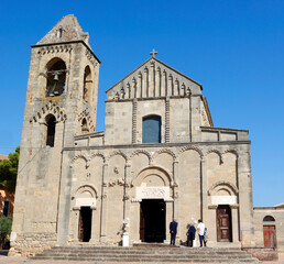 Facciata della chiesa di Dolianova (CA) Italia