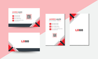 Visiting Card Vector Template Set. Modern Business Card Design Template. Futuistic Business Card Design.
