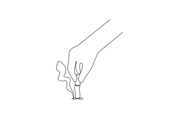 Single one line drawing turn off your tobacco cigarettes. No tobacco day concept. Continuous line draw design graphic vector illustration.