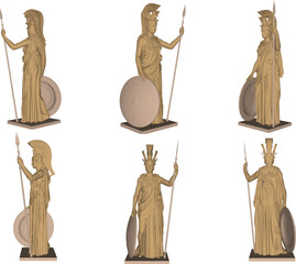 Vector illustration of a statue of the greek god of war