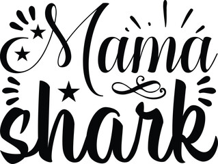 Mama shark typography tshirt and SVG Designs for Clothing and Accessories