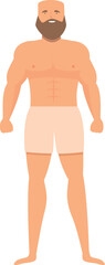 Healthy man icon cartoon vector. Muscle strong. Arm bicep