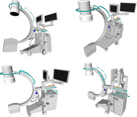 Vector illustration sketch of xray hospital medical device