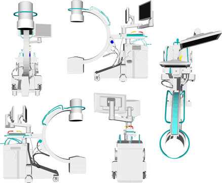 Vector illustration sketch of xray hospital medical device