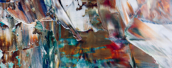 Color texture. Hand drawn oil painting on canvas. Abstract art background. Modern, contemporary art. Colorful canvas. Wall decor background	
