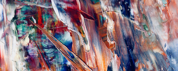 Color texture. Hand drawn oil painting on canvas. Abstract art background. Modern, contemporary art. Colorful canvas. Wall decor background	
