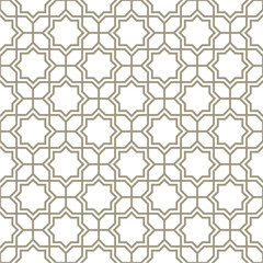 Fototapeta premium A seamless pattern with a geometric design in gold and white