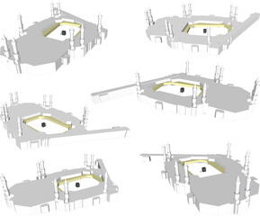 Vector sketch illustration of the haram mosque in makkah