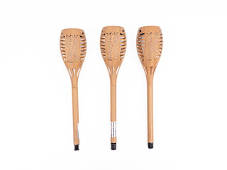 Solar-powered lamp for a path in a garden or park. Solar lamp on a white background.