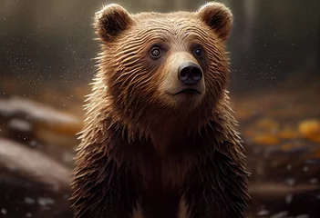 Fototapeten Beautiful photo Mexican grizzly bear concept, contemporary natural and mood social background. Generative AI technology.   © Oleksandr