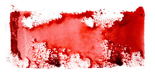 Abstract red watercolor background, cut out