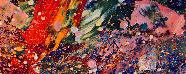 Color texture. Hand drawn oil painting on canvas. Abstract art background. Modern, contemporary art. Colorful canvas. Wall decor background	
