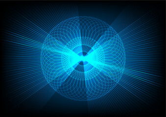 Abstract brain simulation algorithm, Digital communication wave technology background. Hotspot internet signal graphic vector