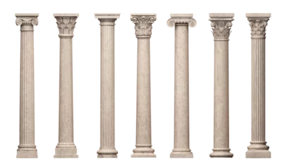 Fotobehang Set of vintage classic marble columns pillars © denisik11
