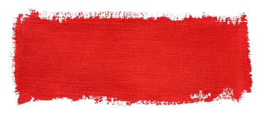 Red block stroke of paint isolated on transparent background - 594721210