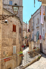 Alley in the old town of Taranto, Puglia, Italy