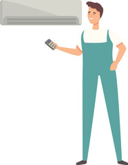Air conditioner remote control icon cartoon vector. Repair house. Service home