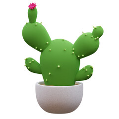 Cute Cactus 3D Illustration