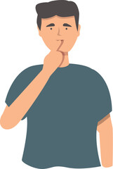 Dont talk icon cartoon vector. Person language. Woman welcome