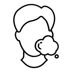 Clean Face Thin Line Icon