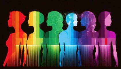 Gender spectrum abstract concept human diversity, generative ai