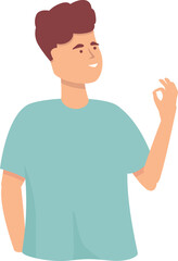 Ok sign icon cartoon vector. People talk. Character greeting