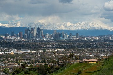 Cityscape of Los Angeles seen from Kenneth Hahn State Recreation Area in California