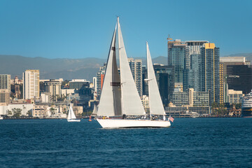 Seafront view of city of San Diego, California