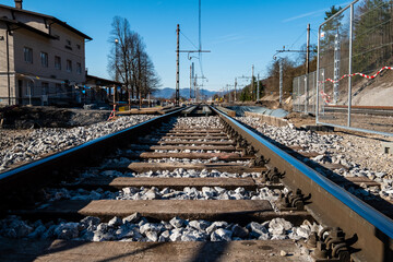 railway tracks in the distance
