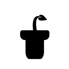Silhouette plant grow at pot vector illustration