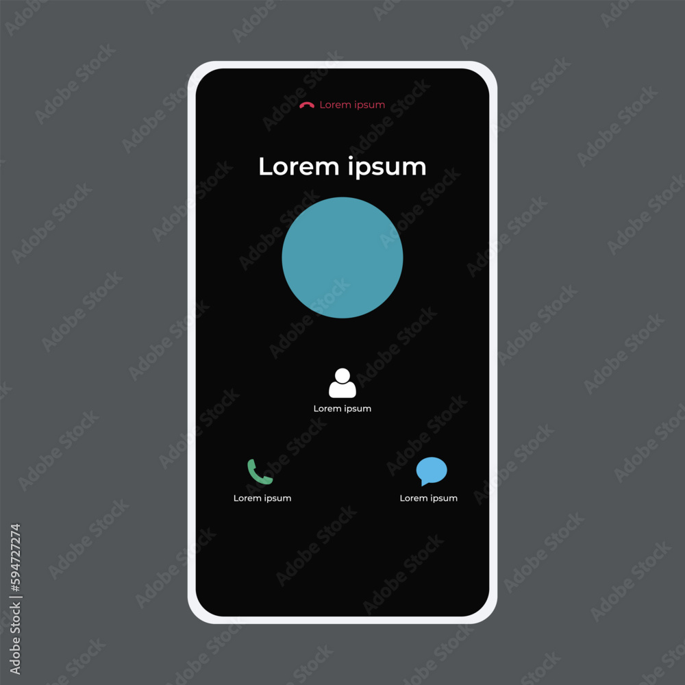Aufkleber mobile call screen template. notification boxes template for iphone. smartphone message interface. v