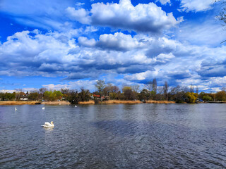 Obraz premium view of the river and the city