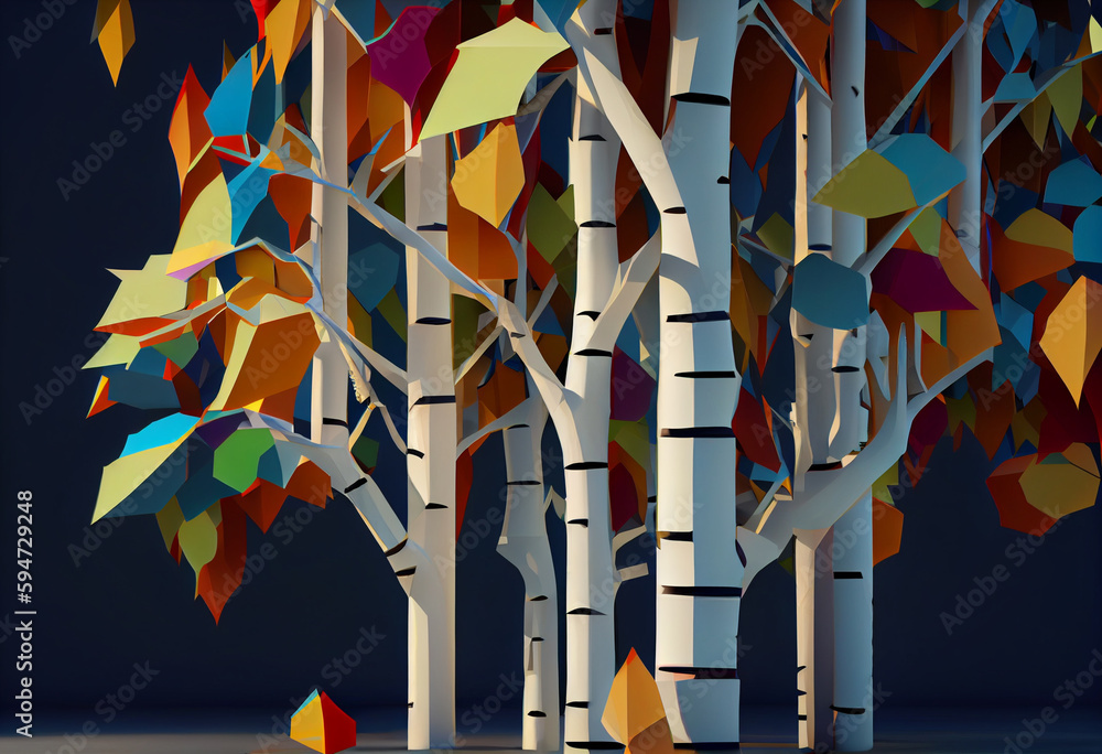 Poster Beautiful abstract surreal tree. Generative AI technology.	
