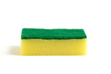 Foam sponge for washing dishes white background.